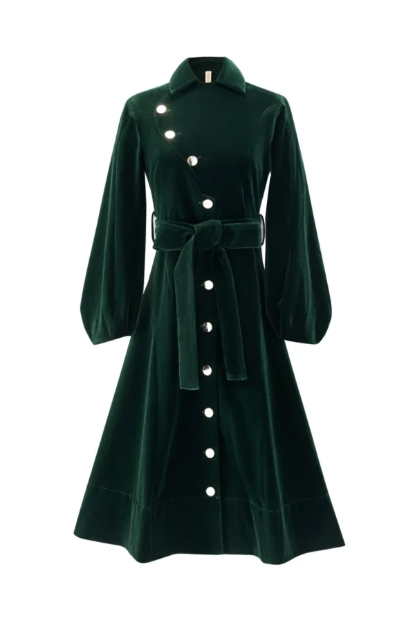 שמלת נויה קטיפה- ירוק